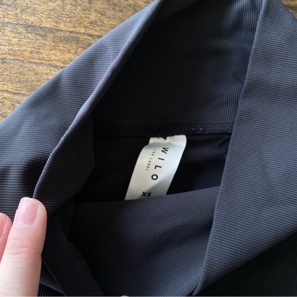 Wilo the Label Black Crossover waist ribbed leggings size XS - Picture 2 of 5